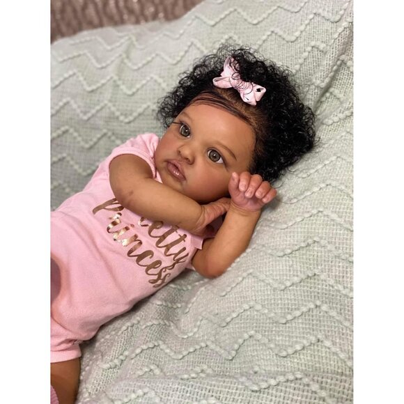 🆕20inch African American Realistic Newborn Girl Baby Dolls Black Baby - Picture 7 of 7